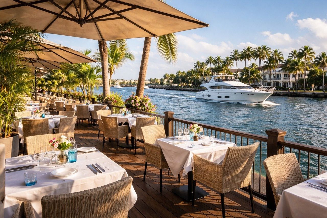 Waterfront dining in South Florida
